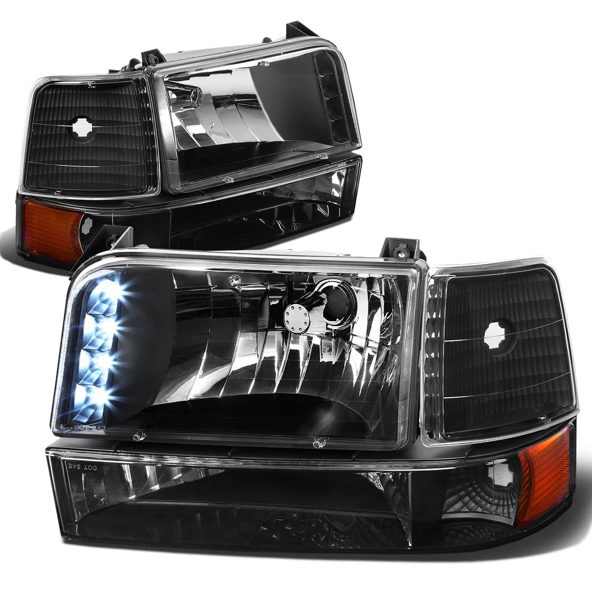 [Led Drl] Fit 1992-1996 Ford F150/f250/f350 Black | Built Supply Co