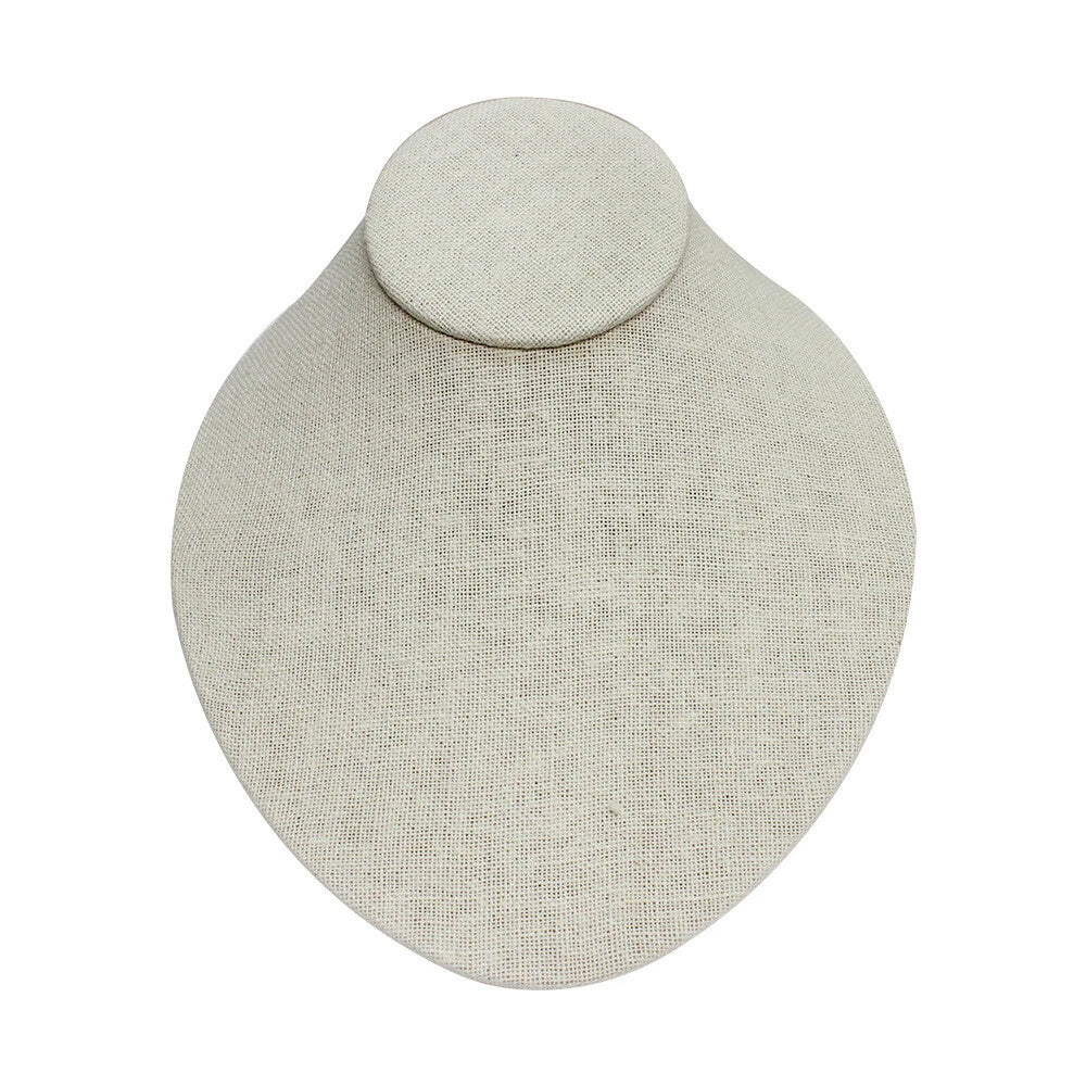 Soft Linen Covered Flat Necklace Display Chain Holder 6-1/2 X 7-1/2 X