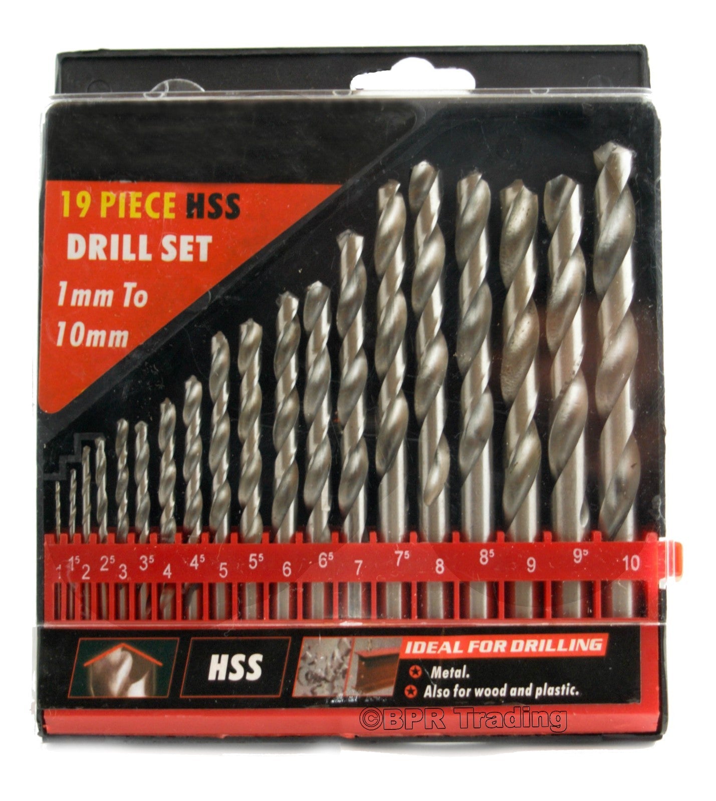 Neilsen 19PC HSS Metric Drill Set 1mm-10mm by Neilsen