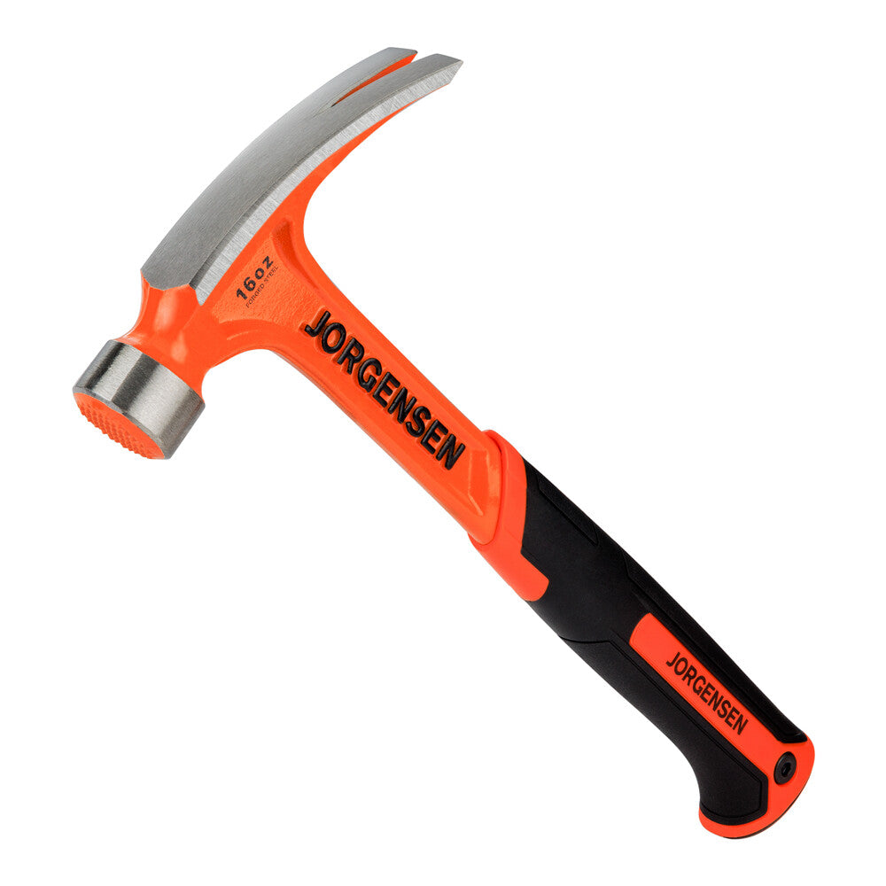 Jorgensen 16oz Framing Hammer Straight Rip Claw Hammer W/Shock Reduction Grip