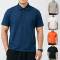 Breathable Solid Short Sleeve Lapel Shirt For Men For Polo Style Work