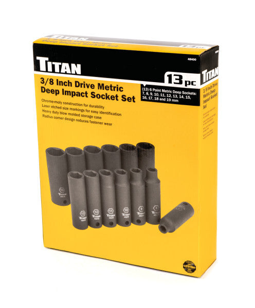 Titan 13-Piece Metric Deep Impact Socket Set by Titan