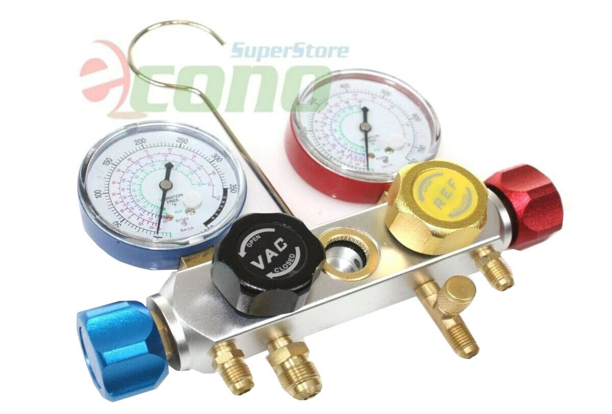 4 Way Hvac Ac Manifold Gauge R410a Split Home Refrigerant Diagnostic