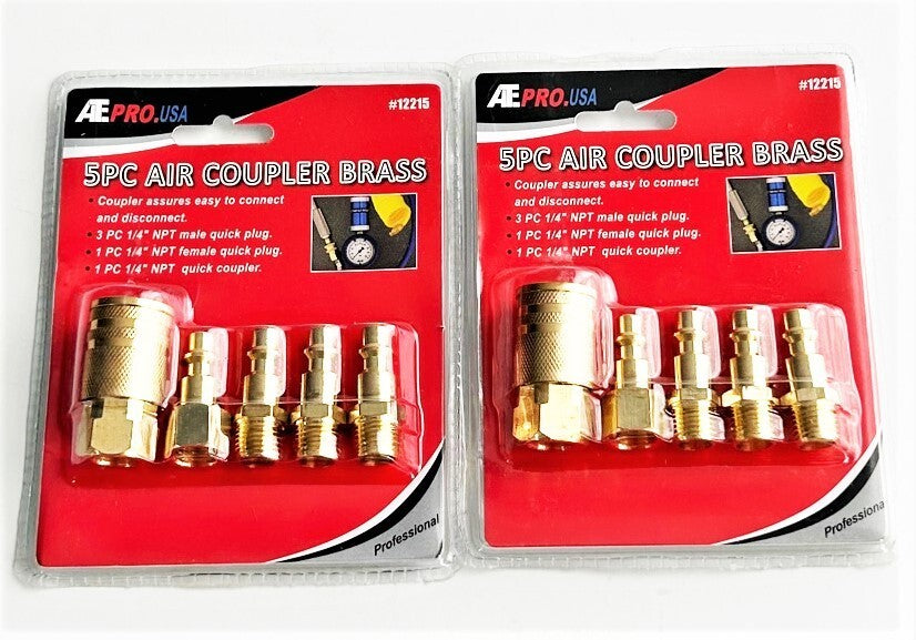 10pc ATE PRO SOLID BRASS QUICK COUPLER AIR HOSE PLUG NI