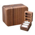Wooden Engagement Ring Storage Box Small Slim Flat Jewelry Case For