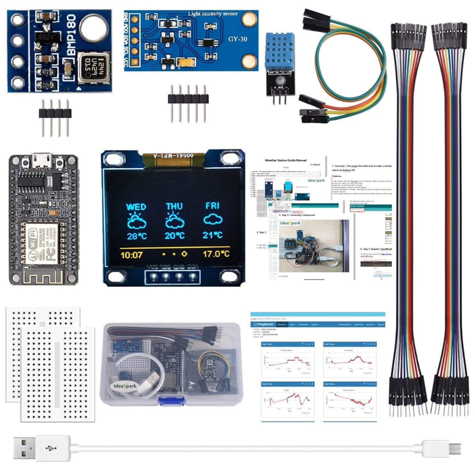 Esp8266 Weather Station Kit Temperature Humidity Sensor For Arduino
