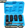 6pc NON-SLIP Deep Socket Set 4 Damaged Lug Nut & Lock Remover 17-24mm
