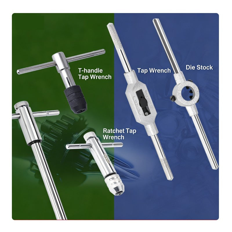 Tap Wrench Set T-Handle & Ratcheting for M3-M27