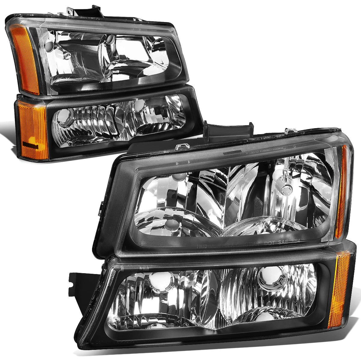 For 2003-2006 Chevy Silverado Black Housing Amber | Built Supply Co