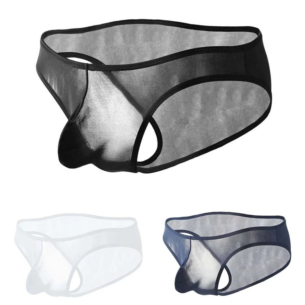 Men Sheer Brief Underwear Ultrathin Low Waist Bulge Pouch Breathable