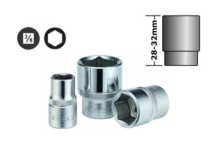 Force 3/8" Dr. Imperial Sae Flank Socket Individual Options: 1/4"-7/8"