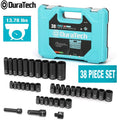 Duratech Drive Impact Socket Set 1/2" & 3/8" Metric/sae Shallow