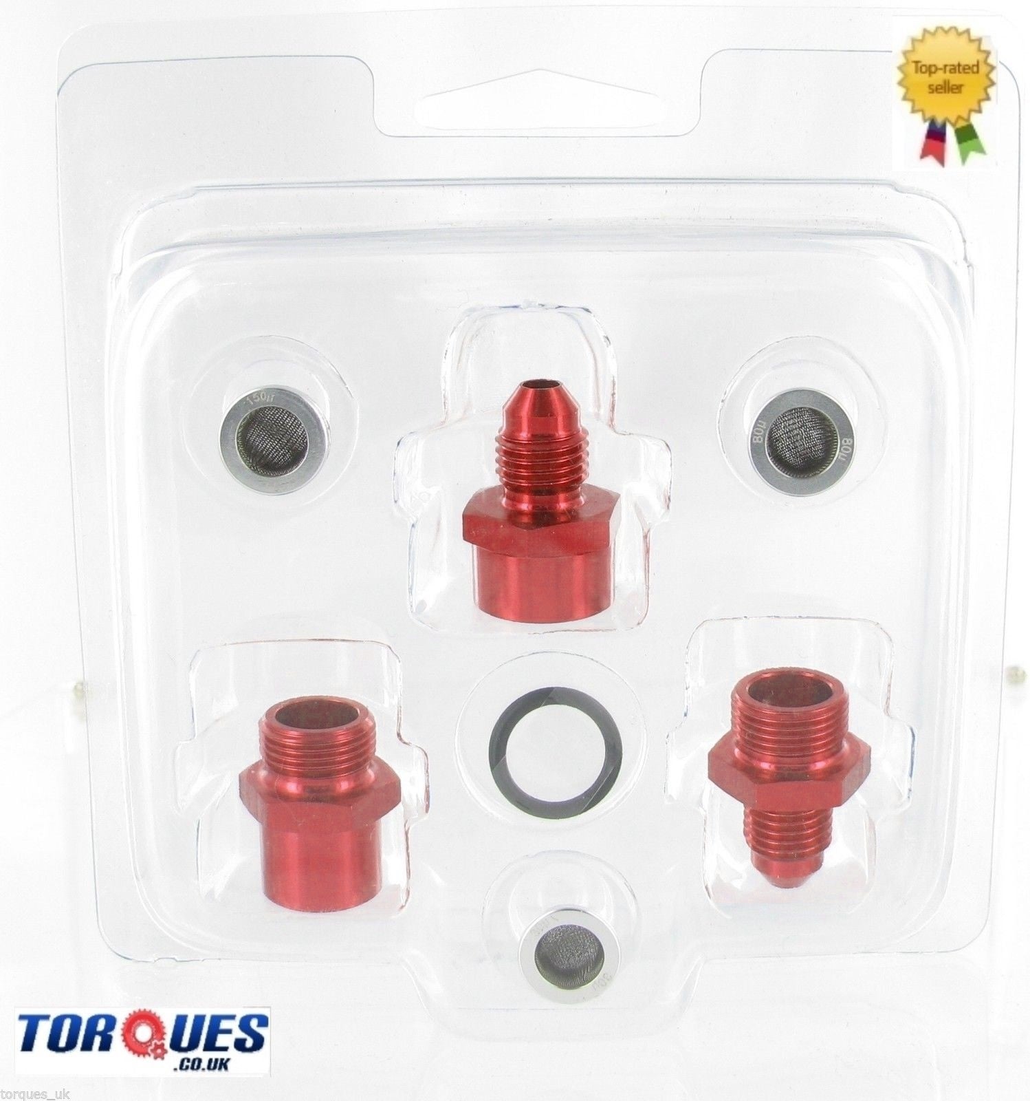 An-4 (4an Jic 4) Red Turbo / Supercharger Oil Feed Filter Kit in Red