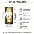 Mens Watch Large For Dial Quartz Movement Elastic Band Adjustable Pin
