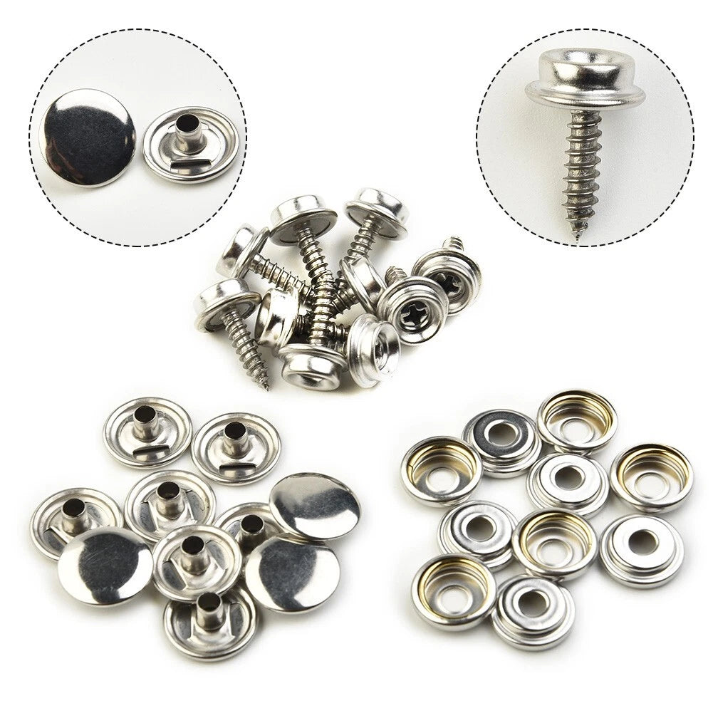 Canvas Snap Fasteners Leathers Set Silver Boat | Built Supply Co