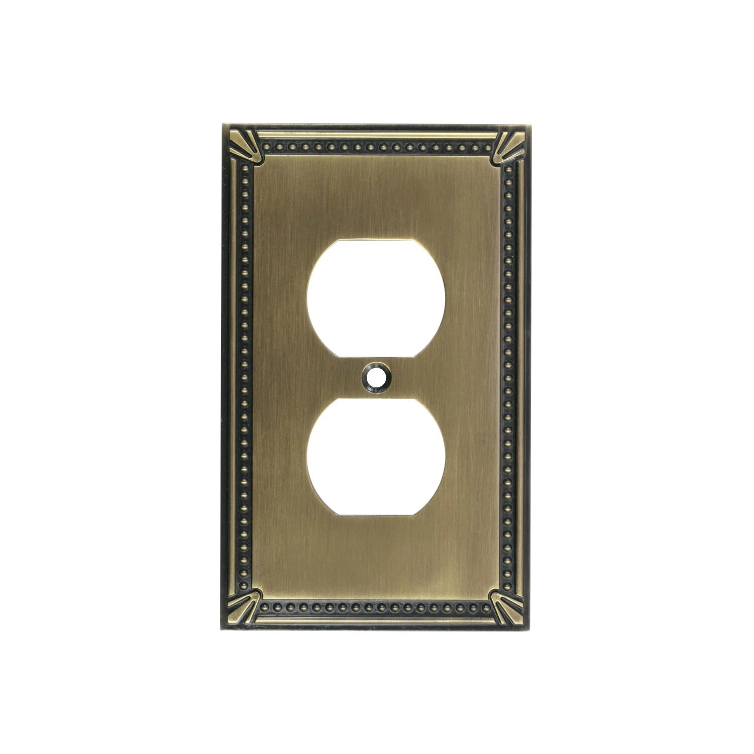 Metal Wall Plate Receptacle Outlet Cover Traditional Antique Gold