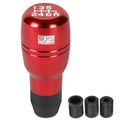 J2 Universal Aluminum Barrel Type Cylindrical Shift Knob Red W/thread