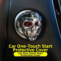 Car Push Button Cover Skull Design Abs 4.5 Cm X 3.6 Cm Rotatable