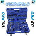 US PRO 2pc Adjustable Thread Tap Socket Set