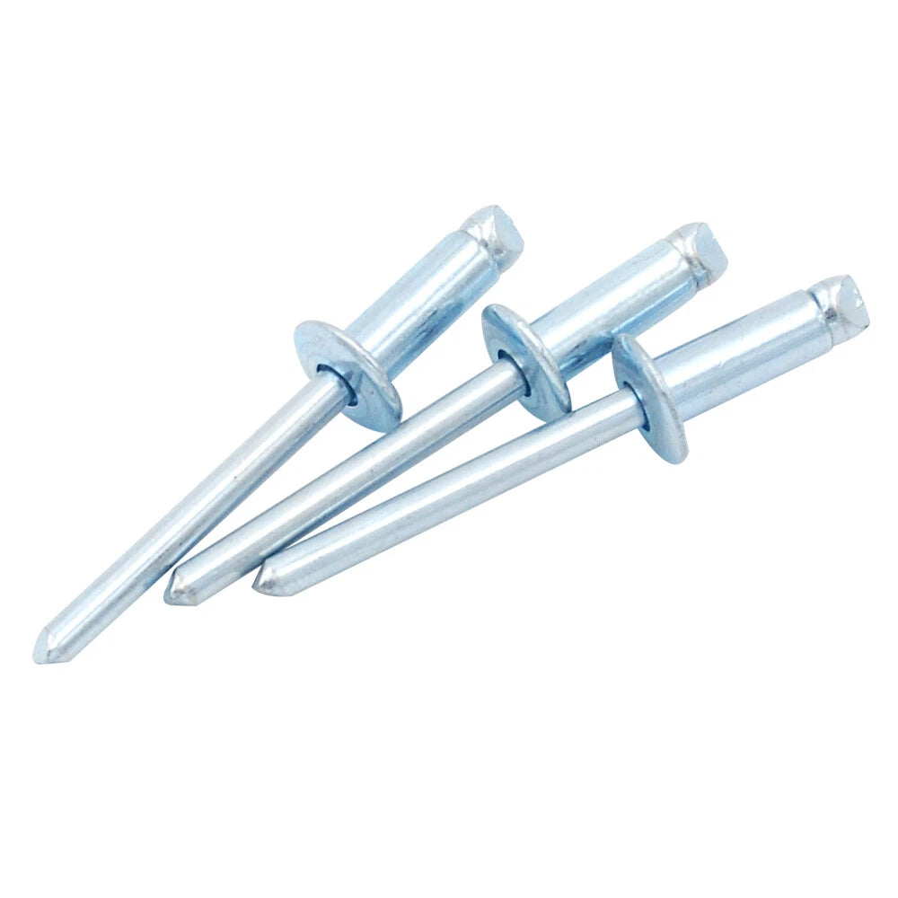 100pcs Steel Domed Head Open End Pop Rivets Blind Rivets 1/8" M3.2 Diameter