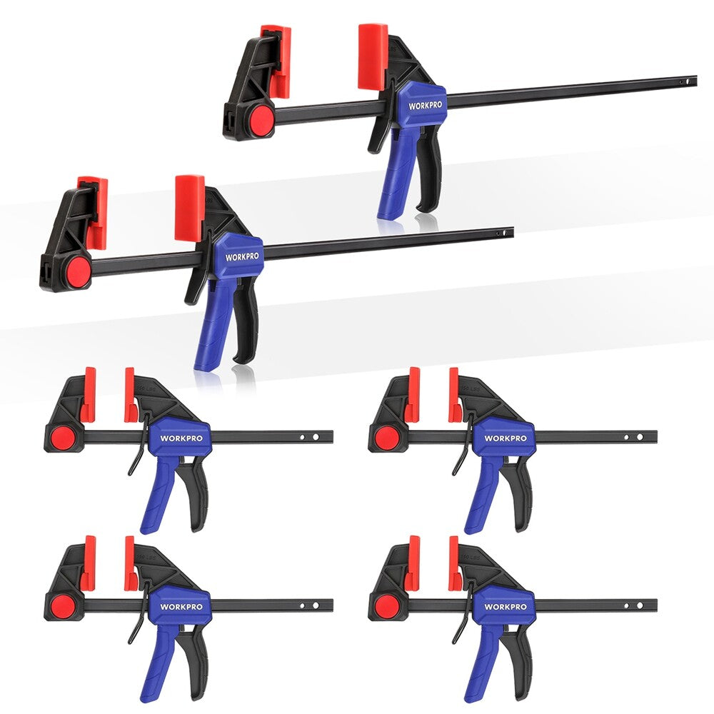 6-Pack Bar Clamps for Woodworking F Clamp 6 Inch and 12 Inch