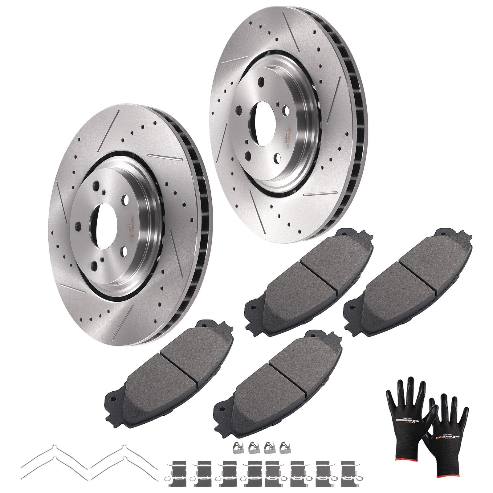 Front Disc Brake Rotors with Pads for Toyota Highlander 2008-2019