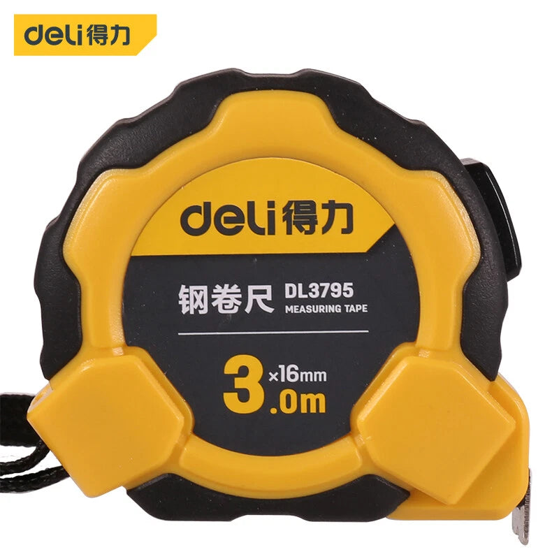 deli Rubber Retractable Measuring Tape Digital Measure Gauging Metric Ruler Tool