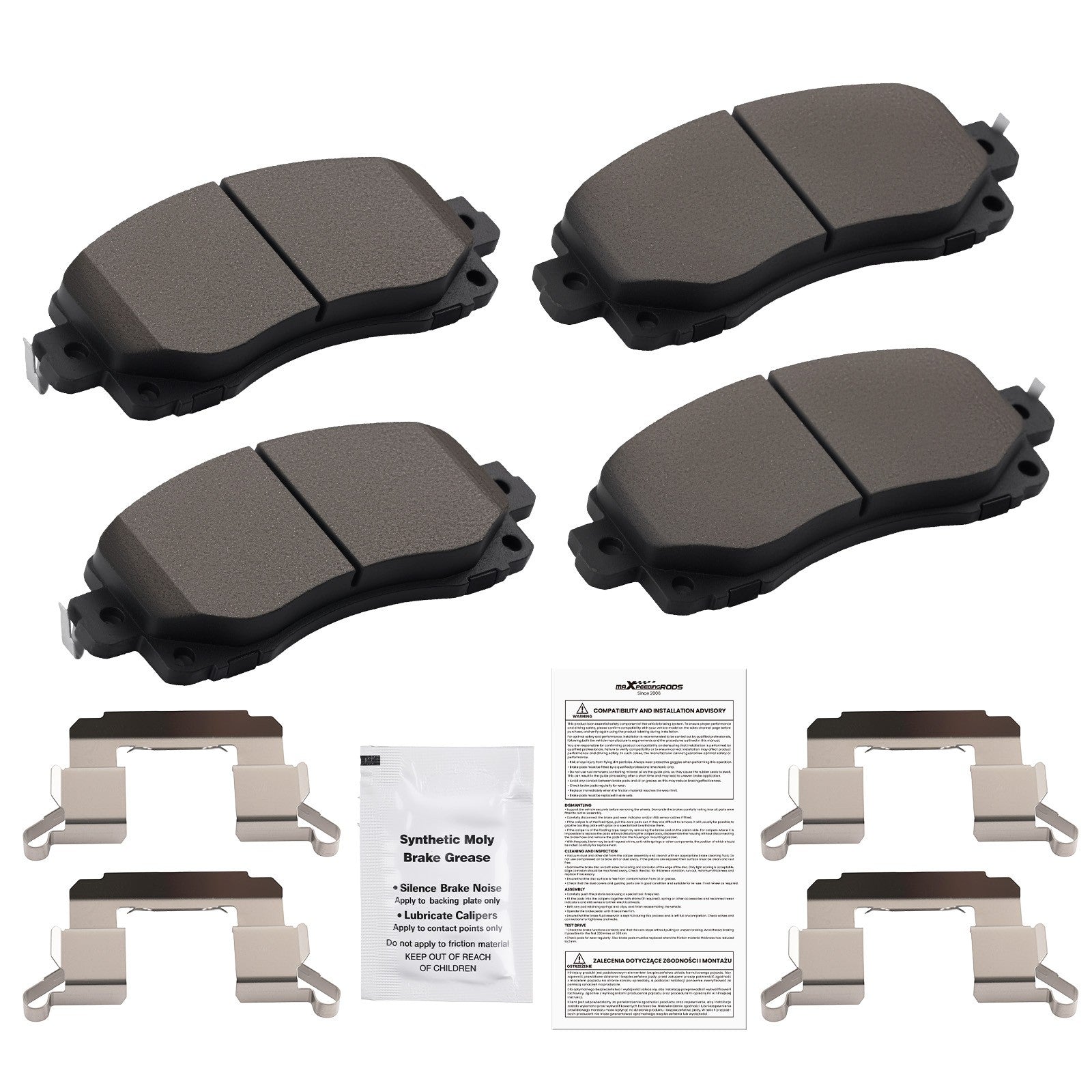 Front L&R Ceramic Brake Pads for Subaru Crosstrek Forester Impreza