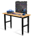 Workpro 48" Adjustable Workbench With 16"x32" Metal Pegboard Rubber