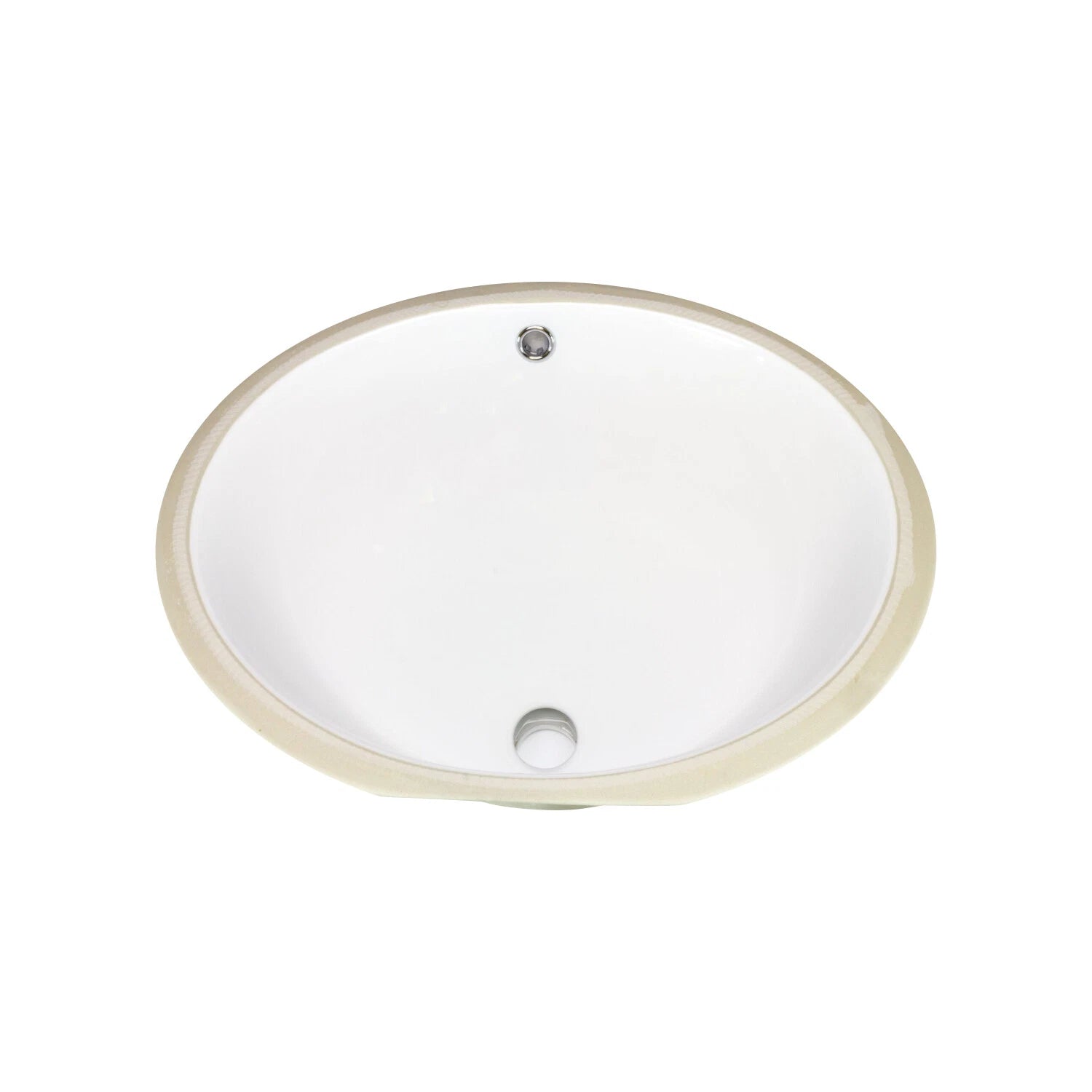 Saucer Oval Undermount Bathroom Sink 19-3/8" X 15-3/4" X 8-3/8" White