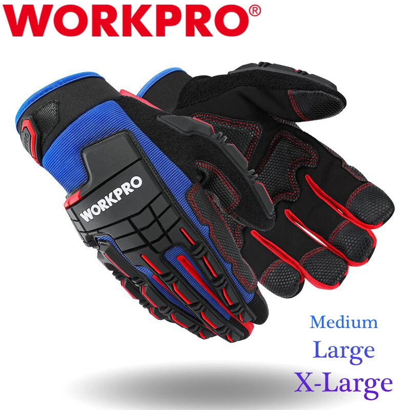 WORKPRO Heavy Duty Work Gloves M/L/XL Synthetic Leather Impact Working Gloves US