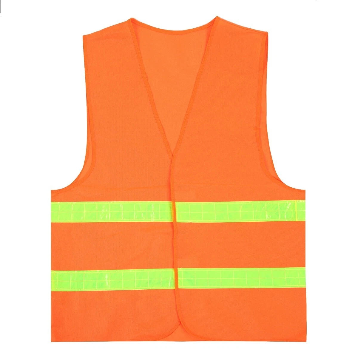 10pc-Hi Vis Safety Orange Vest Reflective double Strips Jacket High Visibility