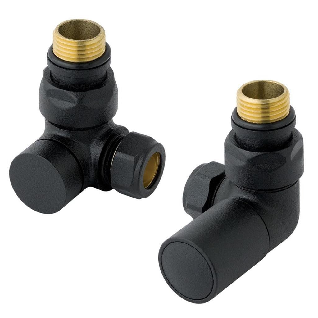 Eastbrook 15mm Corner Radiator Valves - Textured Black