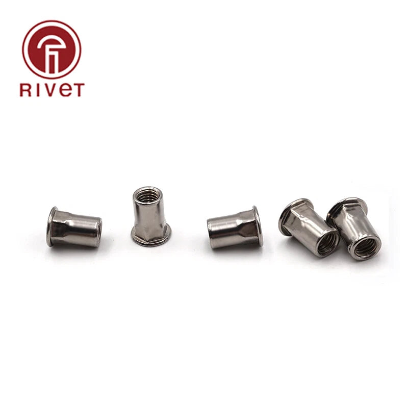 Stainless Steel Rivnut Flat Head Half Hexagon Riveted Nuts Cap Rivet