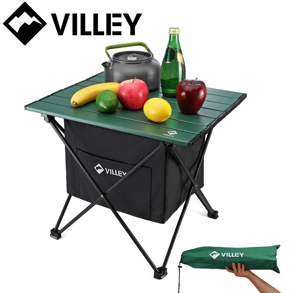 Villey Portable 19" Camping Side Table Ultralight Folding Beach Table