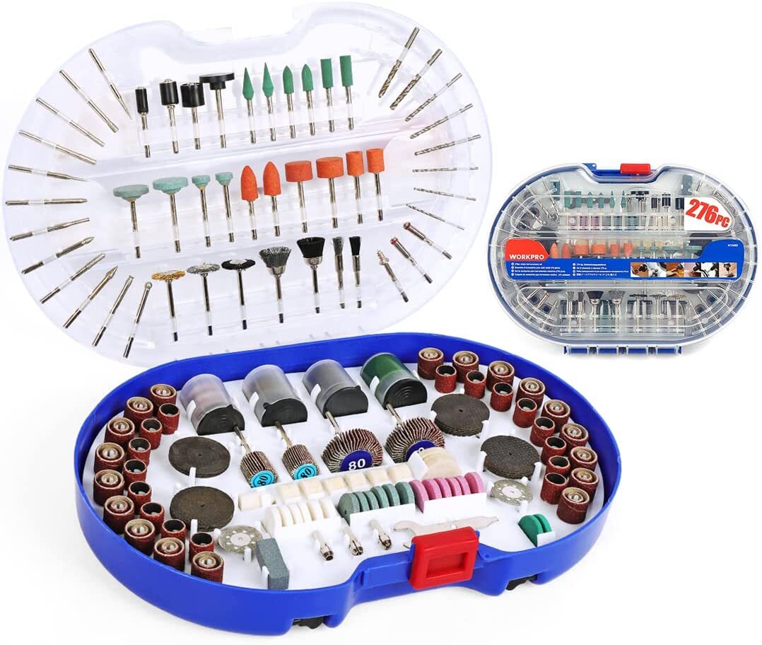 WORKPRO 276 PIECES Rotary Tool Accessorie Kit Easy Cutting Carving and Polishing