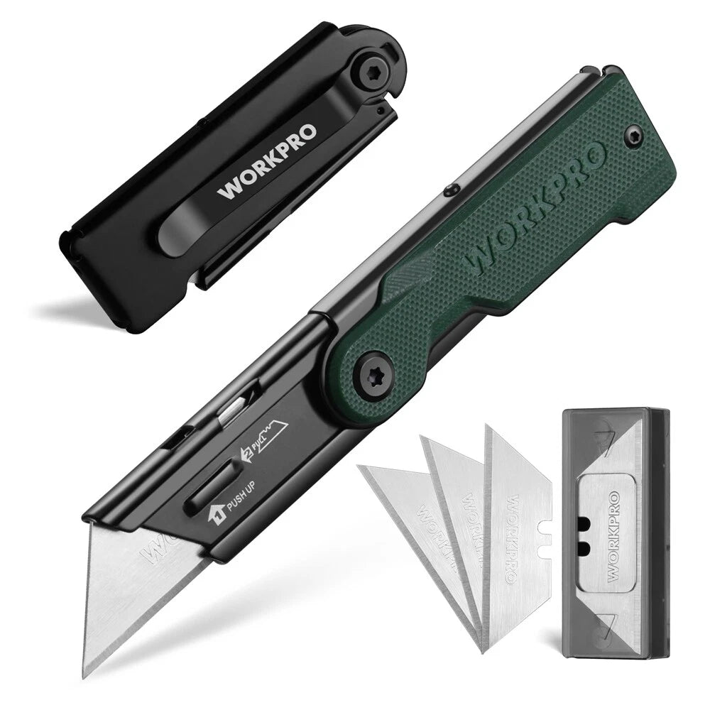 Workpro Folding Utility Knife Razor Knife Quick Change Box Cutter 10