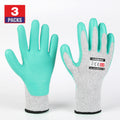 HAUSHOF 3 Pairs of Latex Coated Level Gloves Working Gloves 
