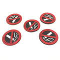 5/ Mini No Smoking Sign Warning Logo Rubber Stickers Car Taxi Decor C