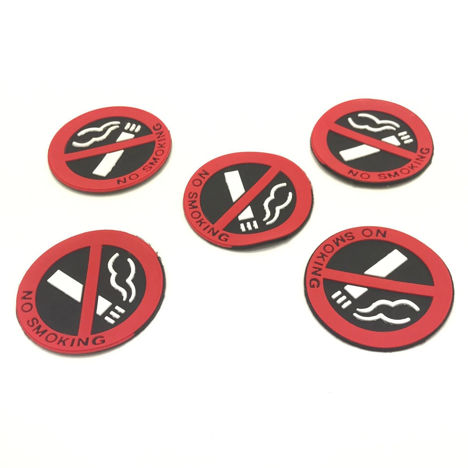 5/ Mini No Smoking Sign Warning Logo Rubber Stickers Car Taxi Decor C