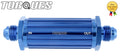 An -6 (-06an Jic An06) Blue Anodised Billet Slim Line Fuel Filter 30