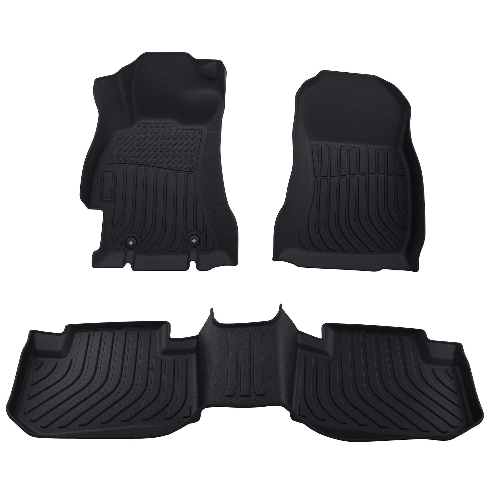 Front Rear Carpet Floor Mats for Subaru Forester 2014-2018 Black TPE Easy Clean