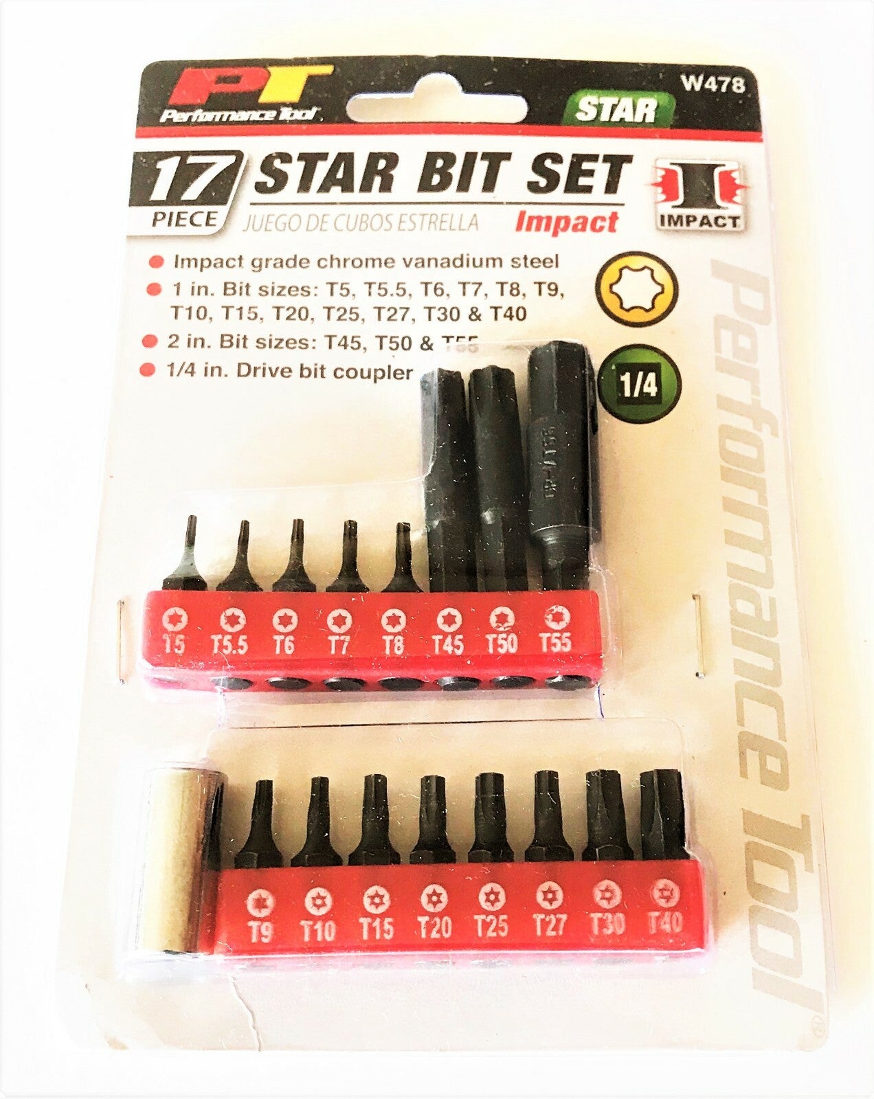 Performance Tool Impact Torx Bit Set