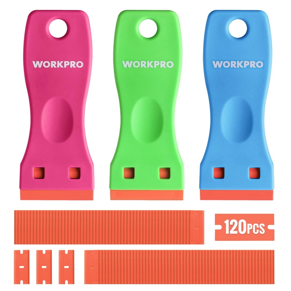 WORKPRO 3-Piece Plastic Razor Blade Scraper Set by WORKPRO