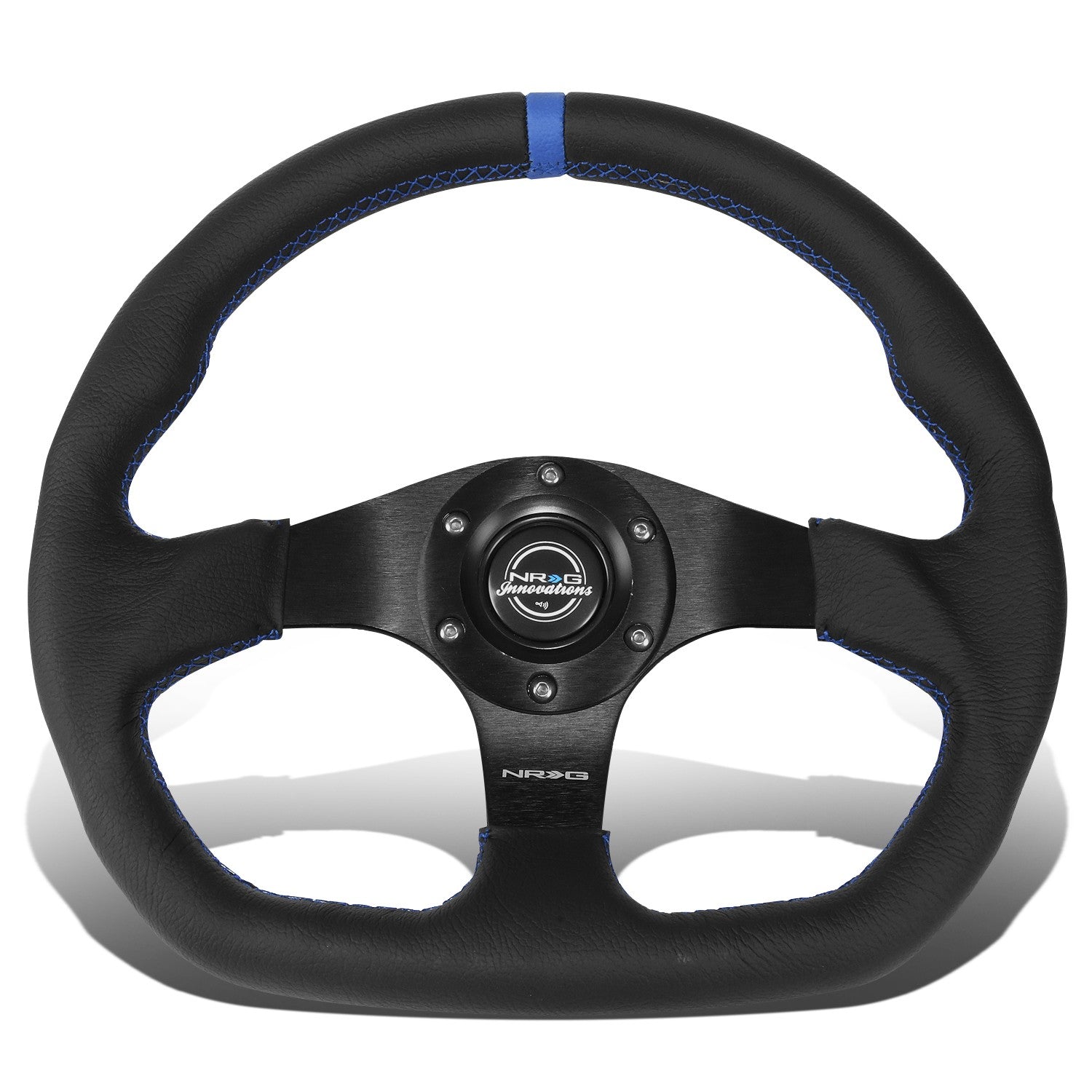 NRG Innovation 320mm Flat Bottom Leather Handle Steering Wheel