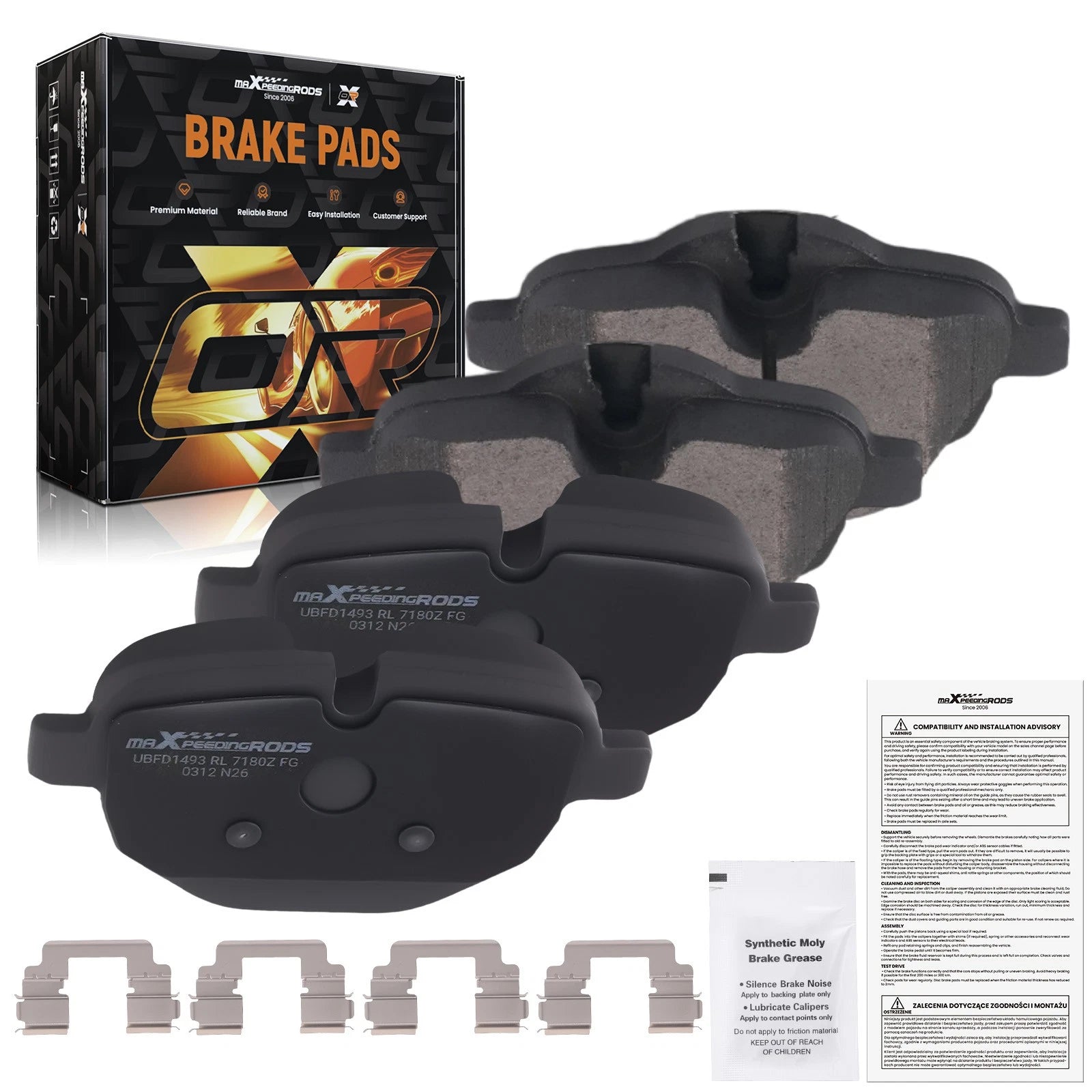 Rear Ceramic Brake Pads for BMW 528i 535i 530i X3 X4 2011-2022/ Z4 2011-2015