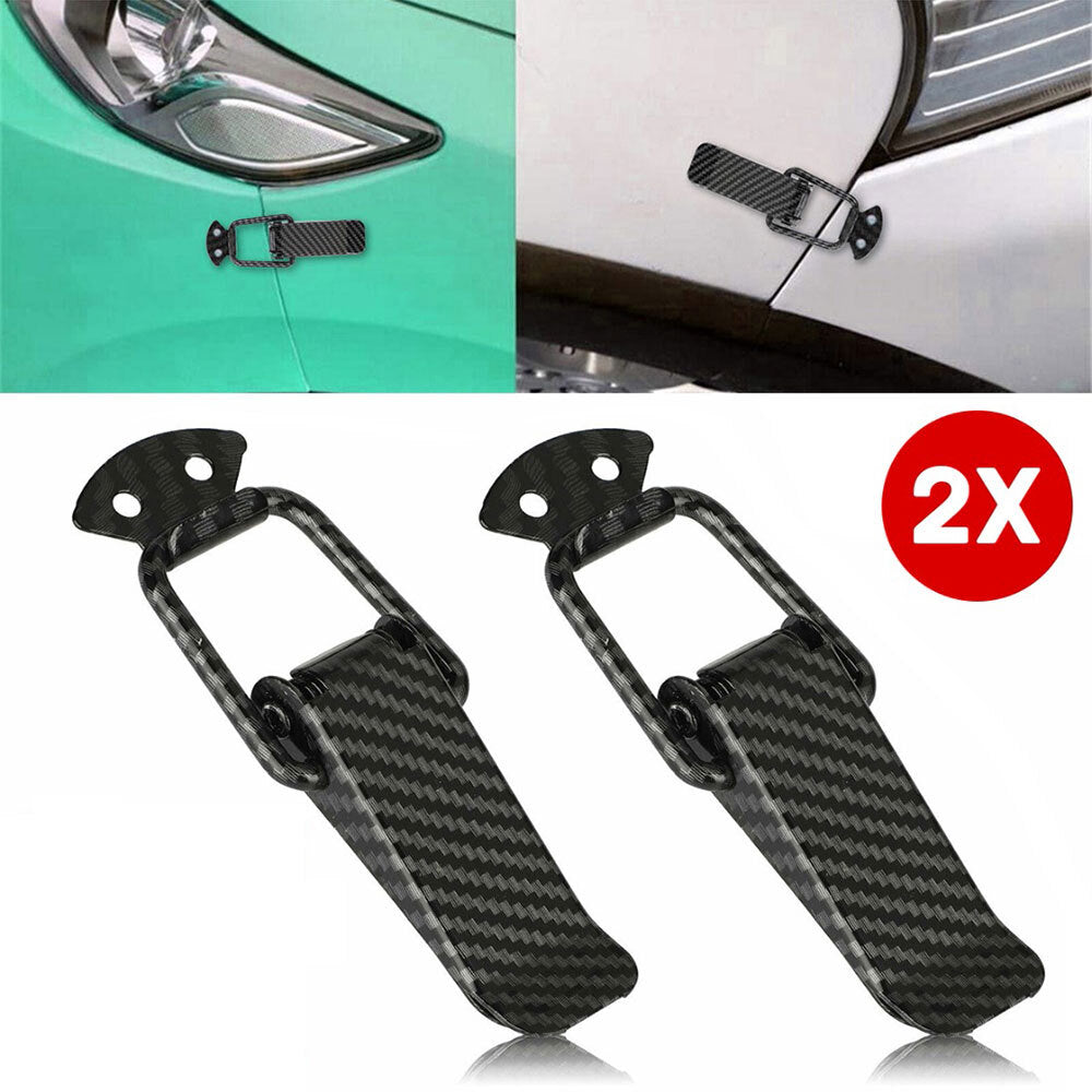 2x Carbon Fiber Bumper Security Hook Lock Clips by Unbranded
