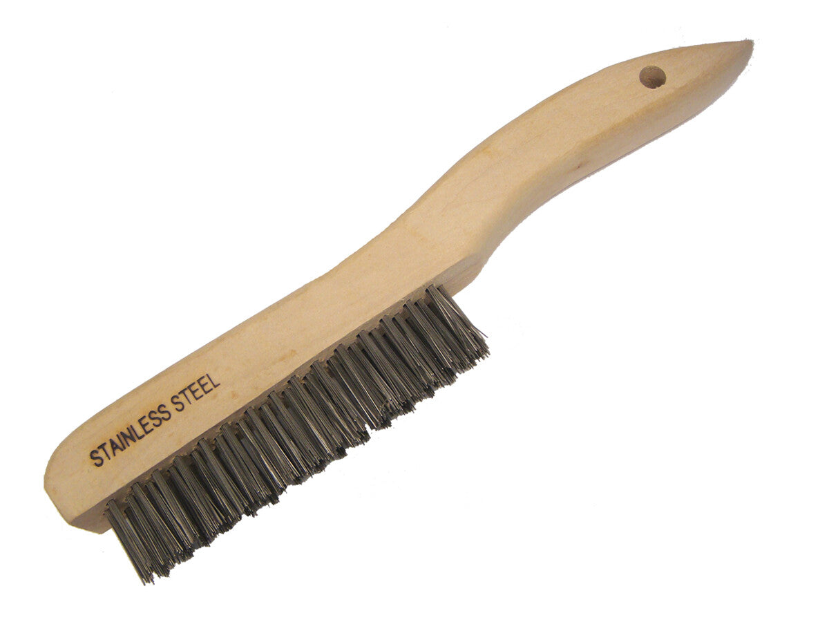 10 Pack - 10-1/4" Wire Scratch Brush W/ Wood Shoe Handle Stainless