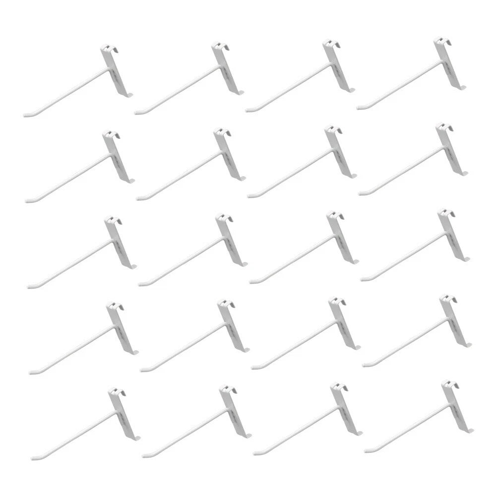 6 Inch Gloss White Metal Wire Gridwall Hooks Panel Display Hanger