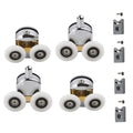 Shower Door Rollers 23mm Twin Runners Wheels Anti Jump Block Silver